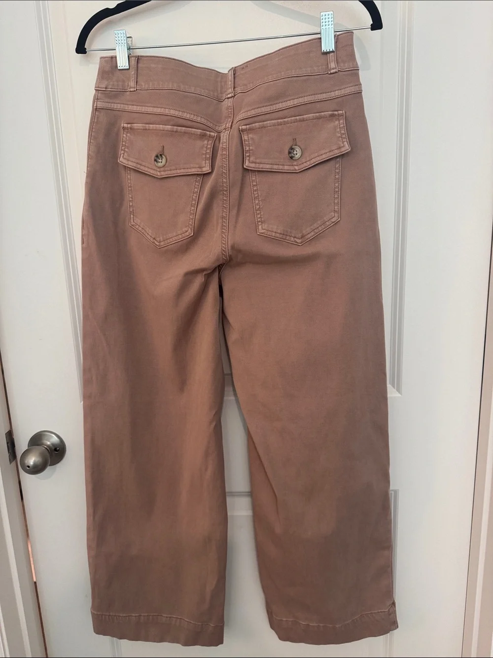 NWOT SPANX Mauve Twill wide leg crop pants - Picture 5 of 6